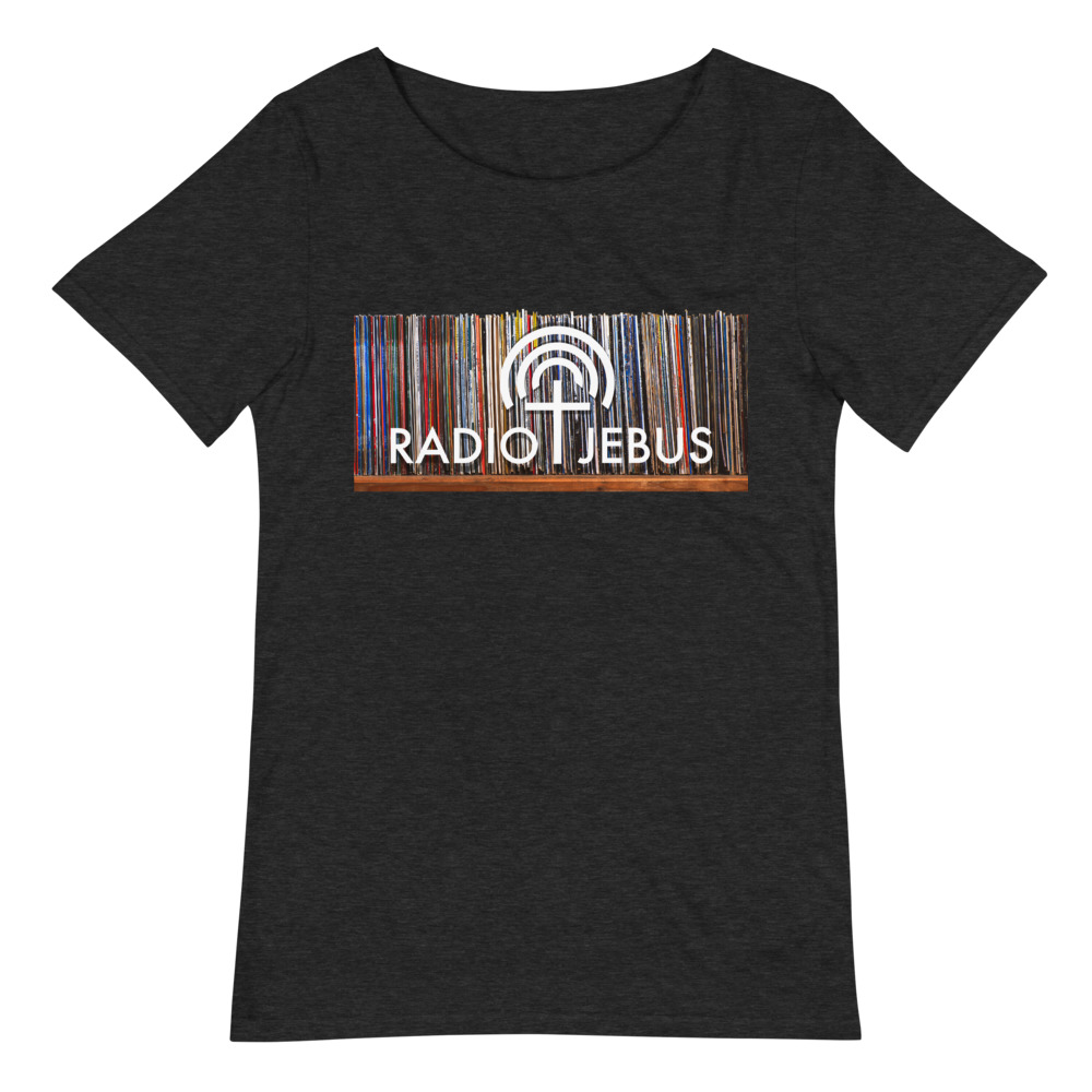 Men's Raw Neck Tee - 'Stacking up them records' - Image 2